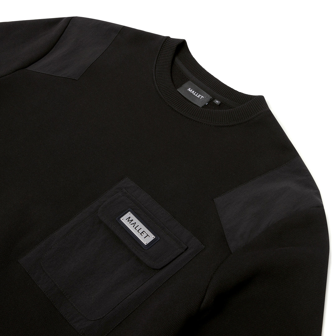 Nylon Patch Crew Black