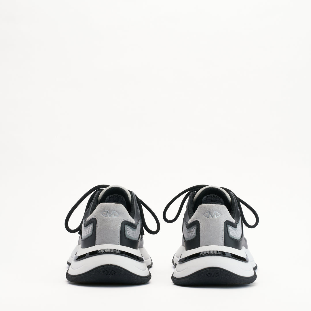 MALLET Alton Men's Black Grey Leather Sneakers