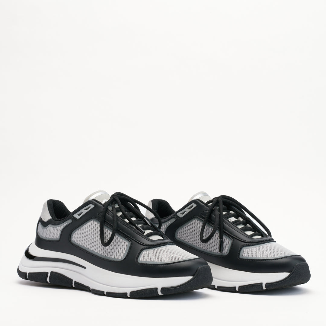 MALLET Alton Men's Black Grey Leather Sneakers