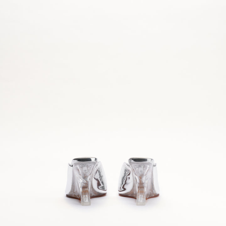 Amber Metallic Silver Womens
