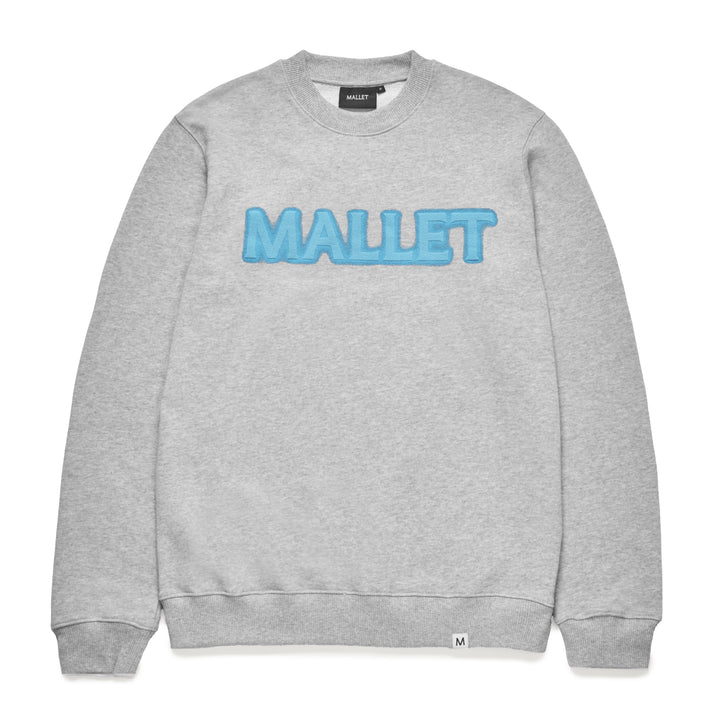 Spray Logo Crewneck Organic Heather Blue