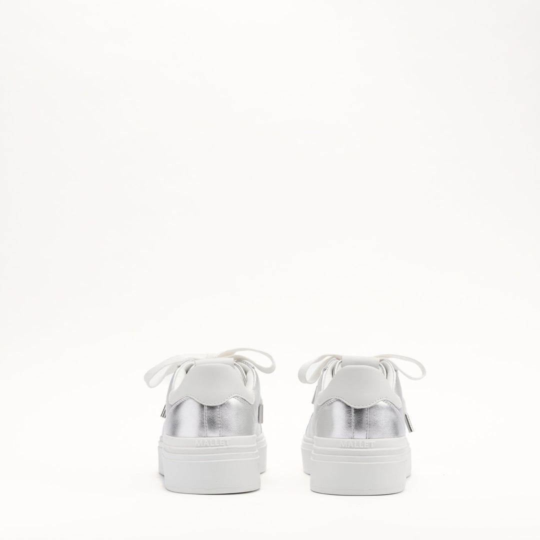 MALLET Bloomsbury Women's Silver Leather Sneakers