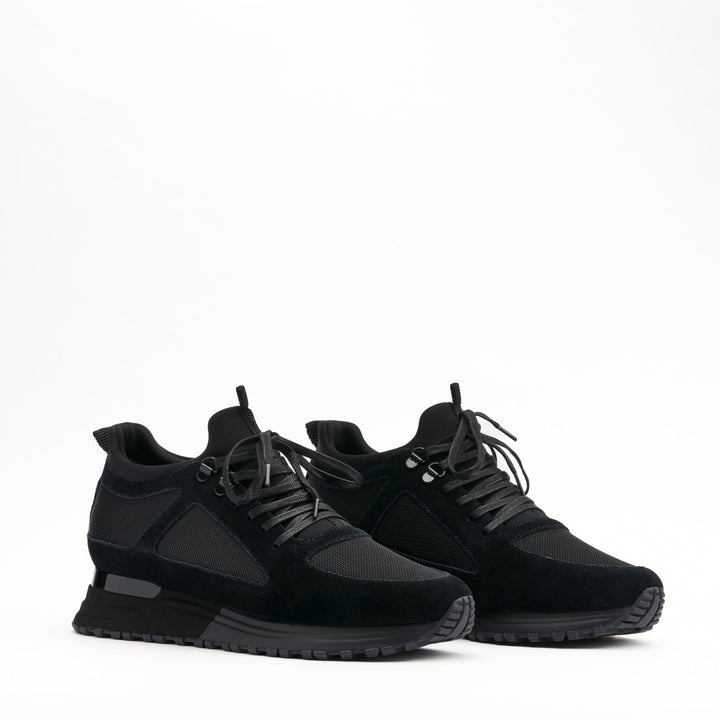 MALLET Diver Essential Men's Black Gloss Leather Sneakers