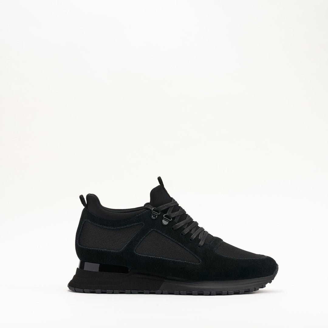 MALLET Diver Essential Men's Black Gloss Leather Sneakers