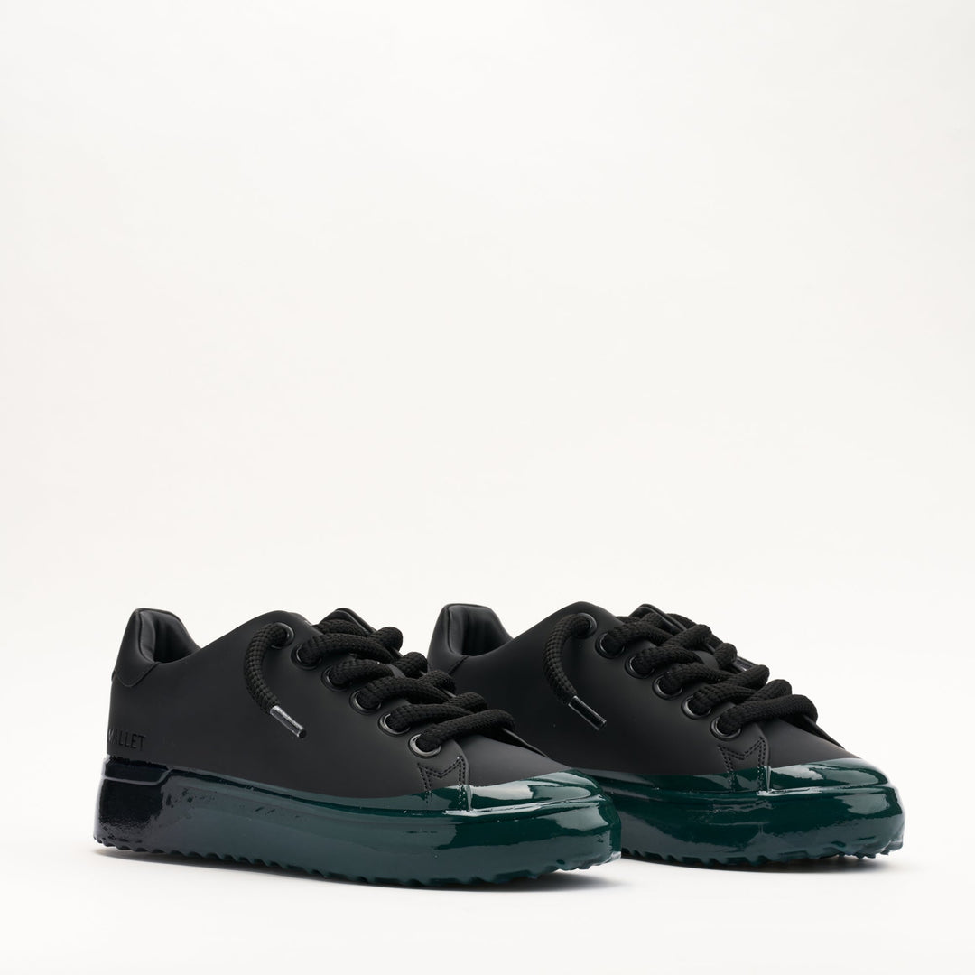 MALLET GRFTR Lite Men's Black Green Fade Dip Leather Sneakers
