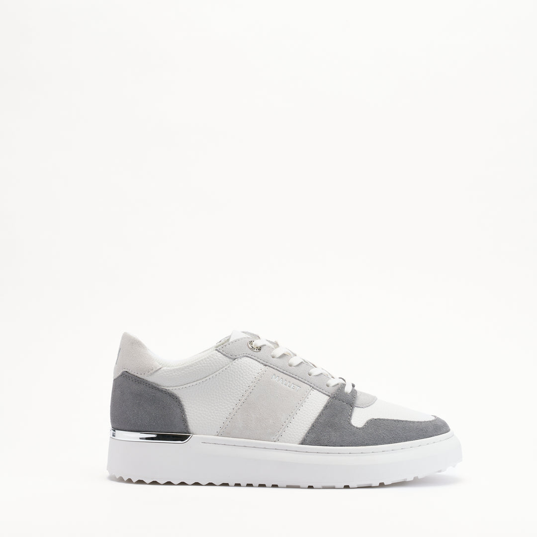 MALLET Hoxton Lite Men's White Grey Leather Sneakers