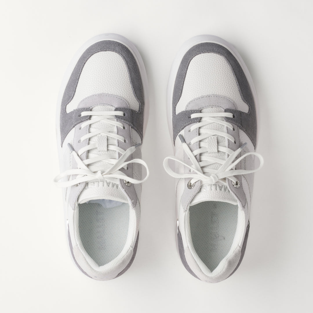 MALLET Hoxton Lite Men's White Grey Leather Sneakers