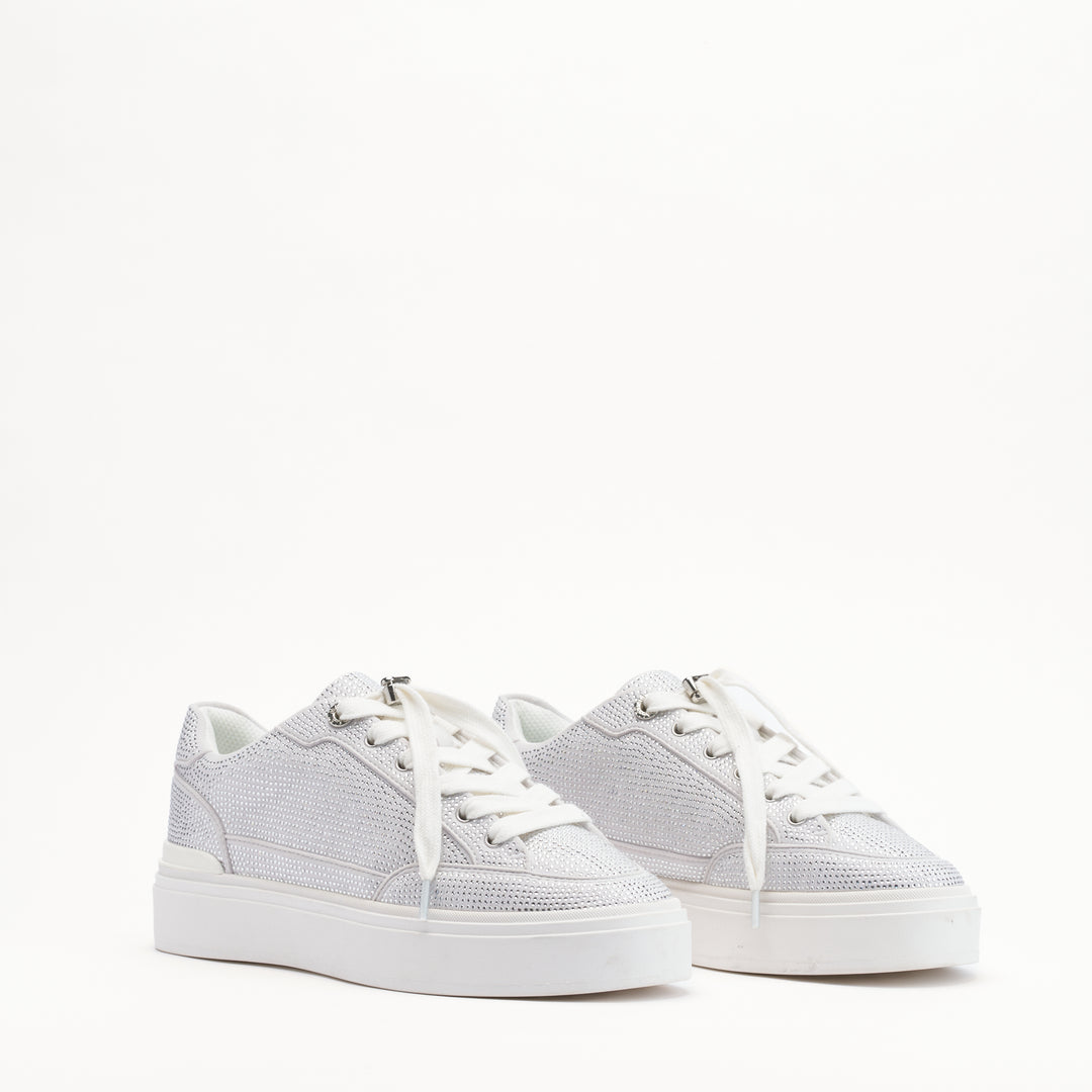MALLET Lansbury Women's White Silver Sparkle Sneakers