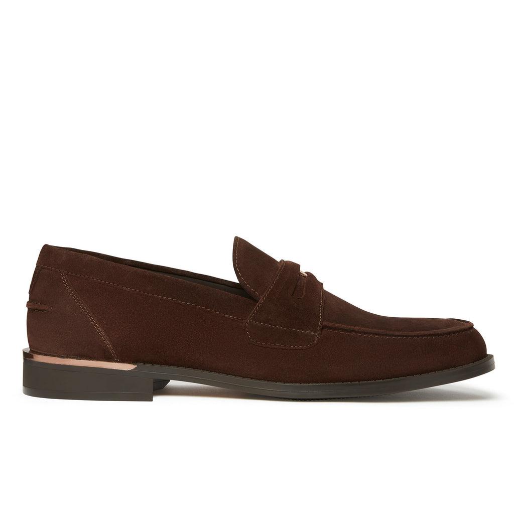 Rockwell Penny Loafer Brown Suede – Mallet London US