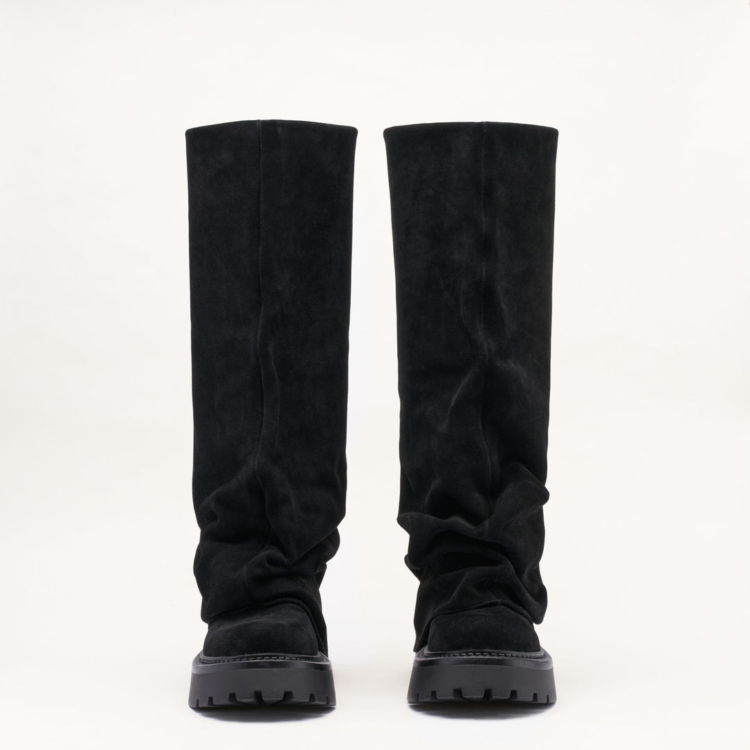 MALLET Maddie Women's Black Suede Slouch Boots