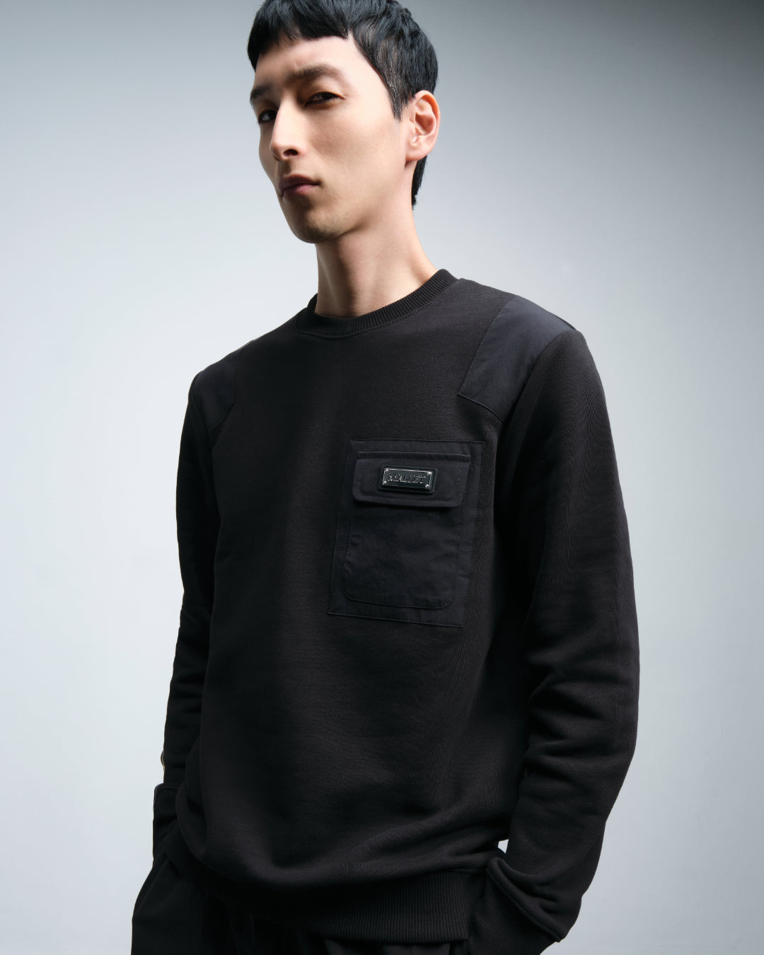 Nylon Patch Crew Black