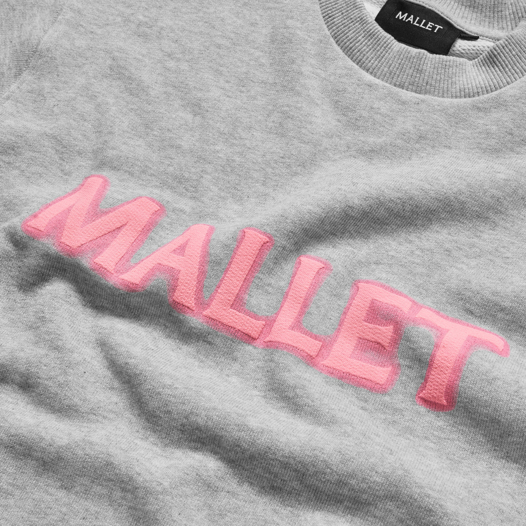 Spray Logo Crewneck Organic Heather Pink