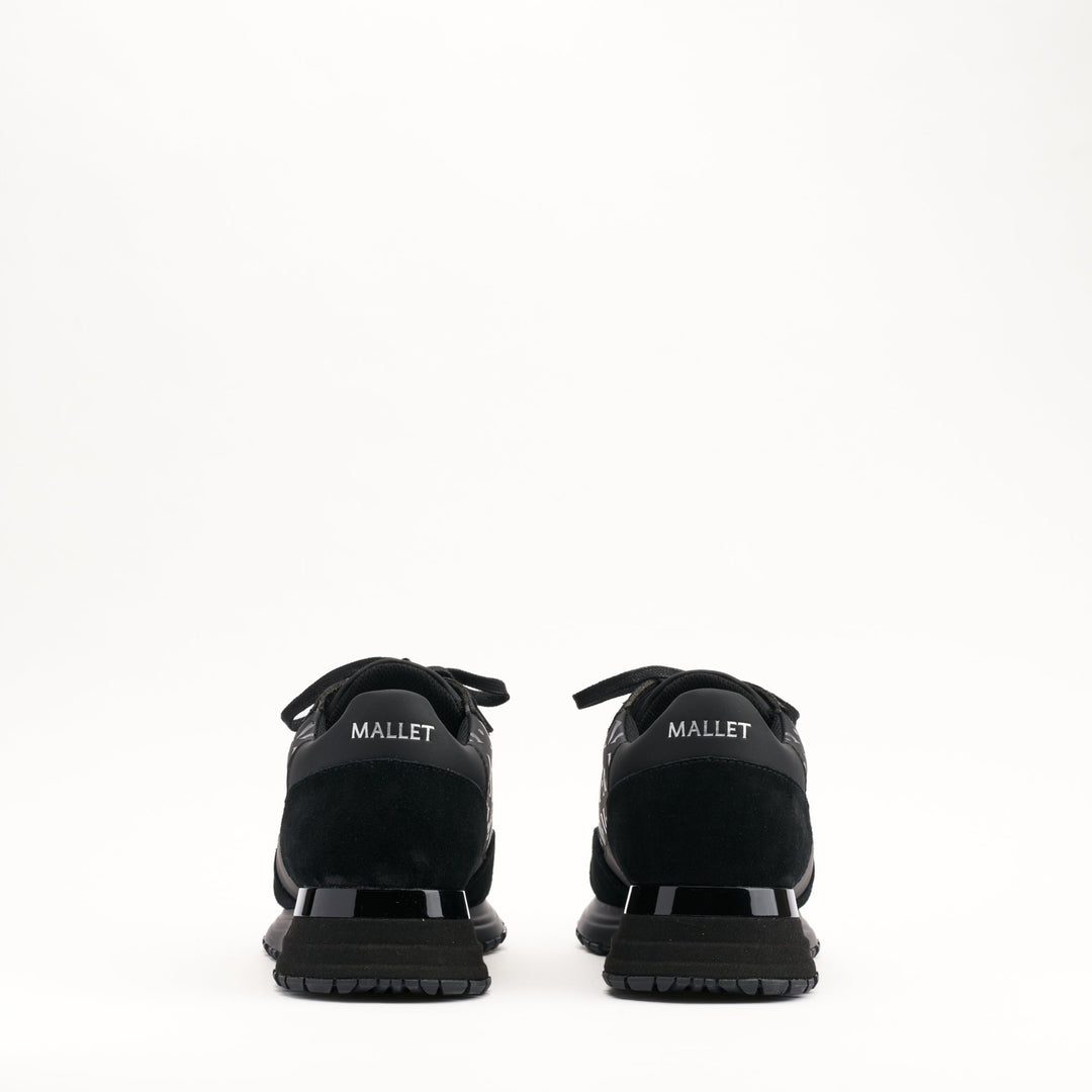 MALLET Popham Essential Men's Black Gloss Leather Sneakers
