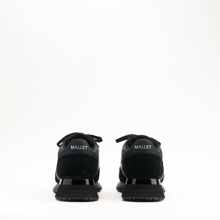 MALLET Popham Essential Men's Black Gloss Leather Sneakers