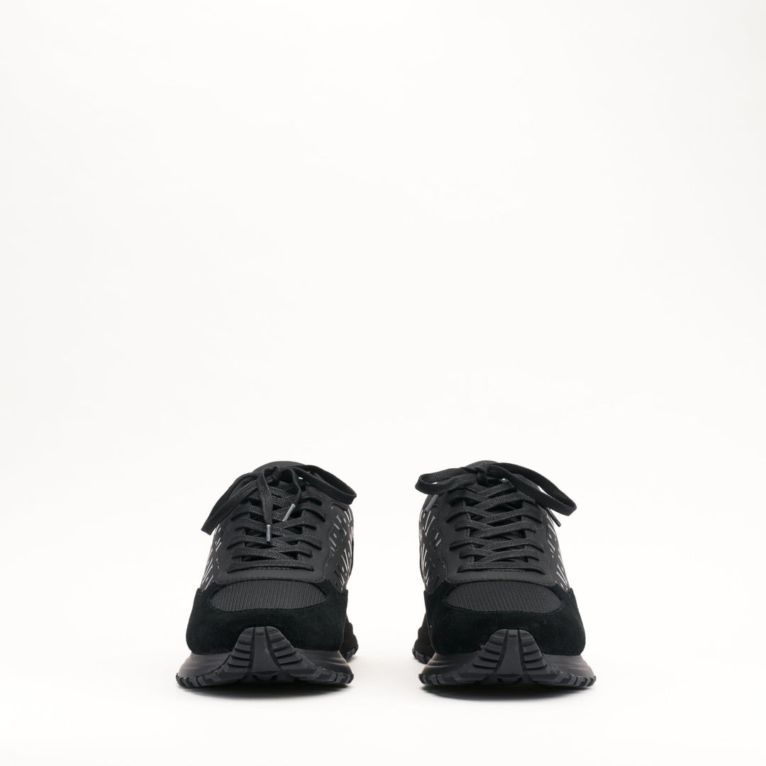 MALLET Popham Essential Men's Black Gloss Leather Sneakers