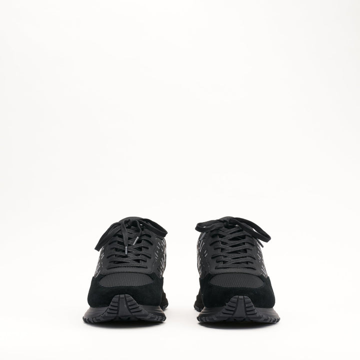 MALLET Popham Essential Men's Black Gloss Leather Sneakers