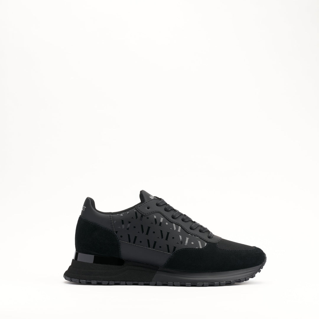 MALLET Popham Essential Men's Black Gloss Leather Sneakers