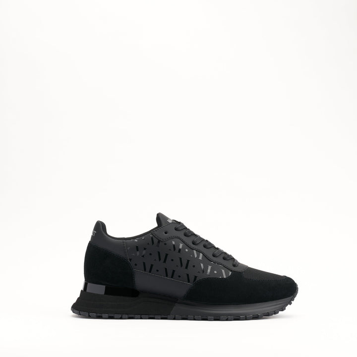 MALLET Popham Essential Men's Black Gloss Leather Sneakers