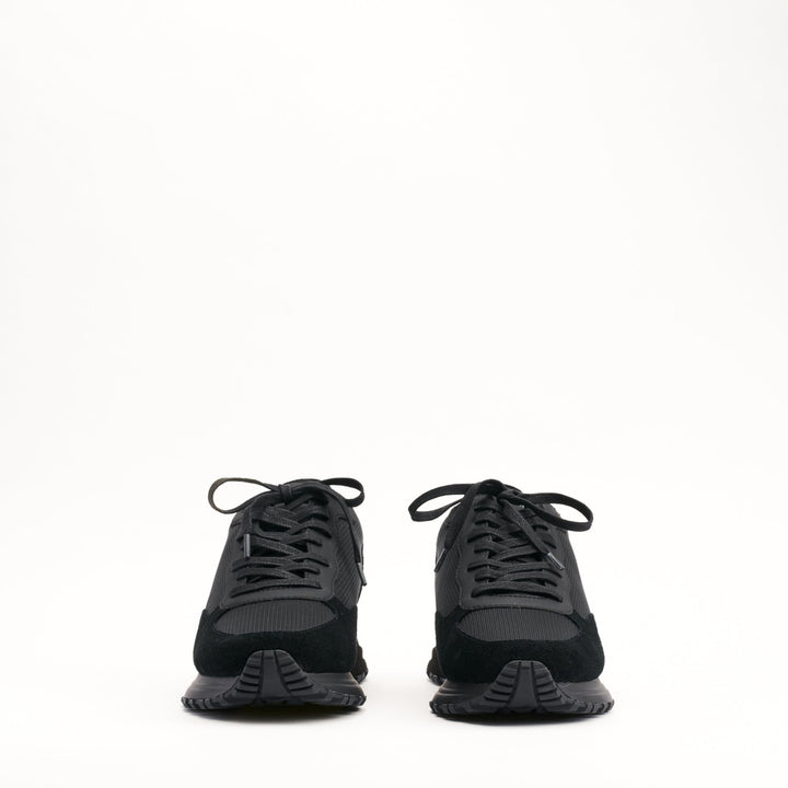 MALLET Popham Essential Men's Black Silver Leather Sneakers