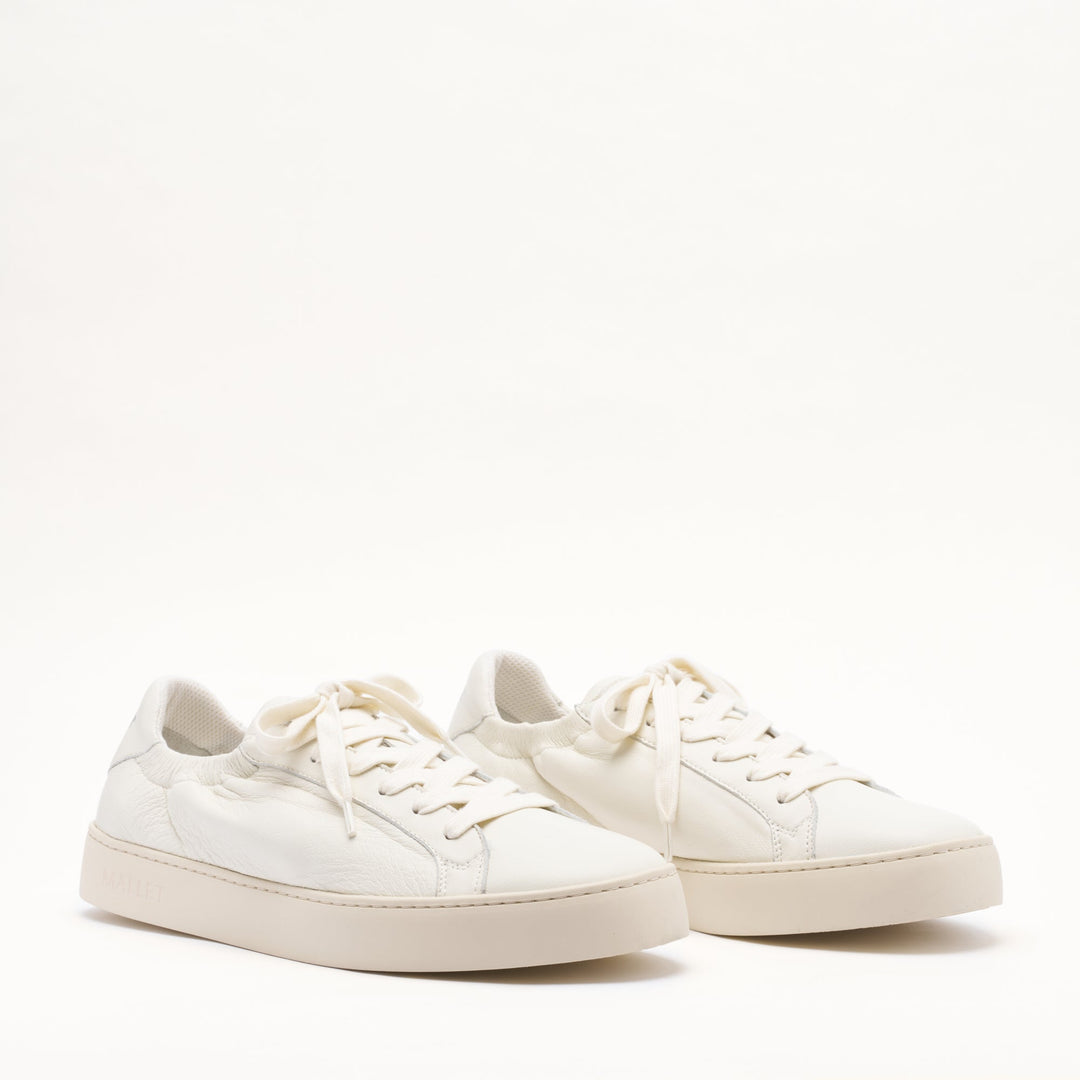 MALLET Sona Men's White Soft Leather Sneakers