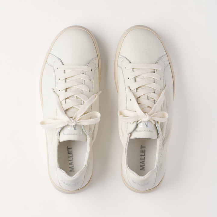 MALLET Sona Men's White Soft Leather Sneakers