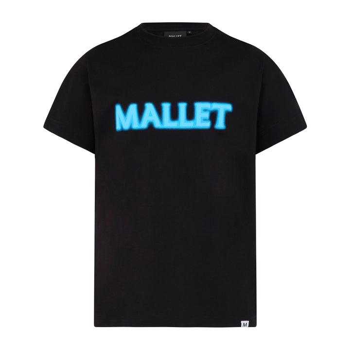 Spray Print Logo Tee - Black Blue