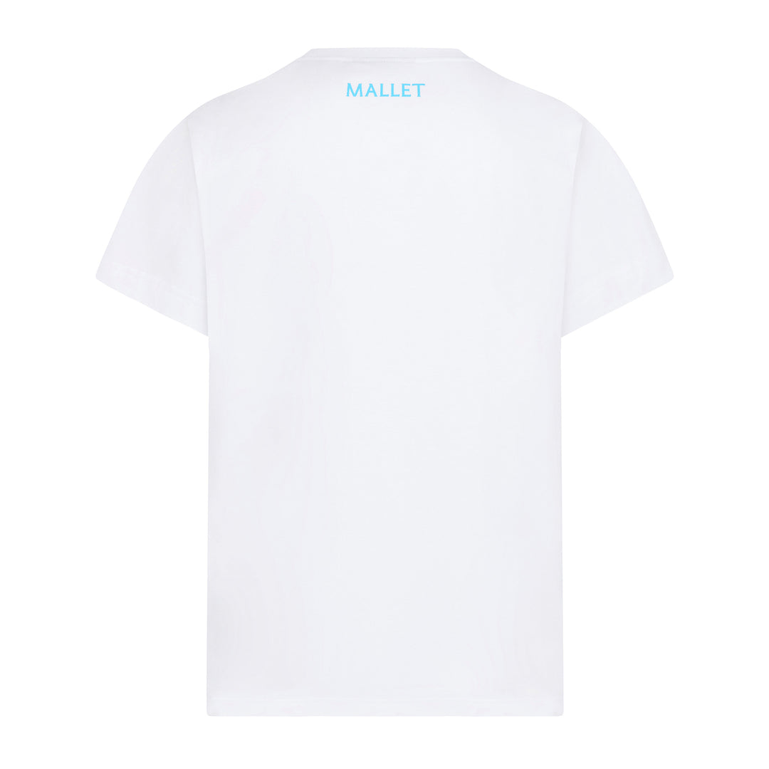 Spray Print Logo Tee - White Blue