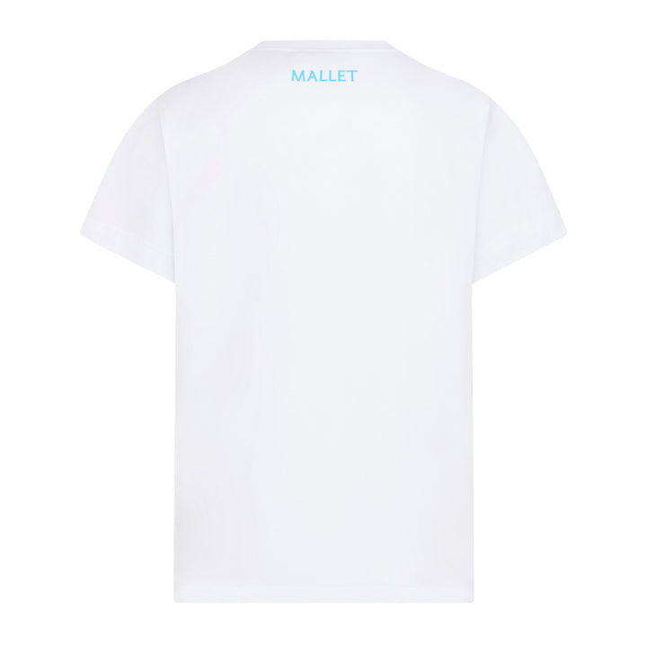 Spray Print Logo Tee - White Blue