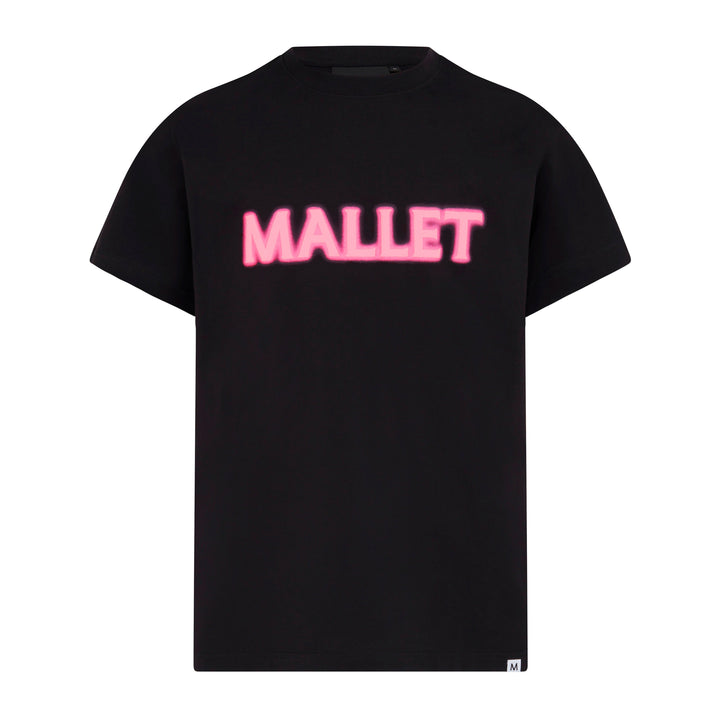 Spray Print Logo Tee - Black Pink