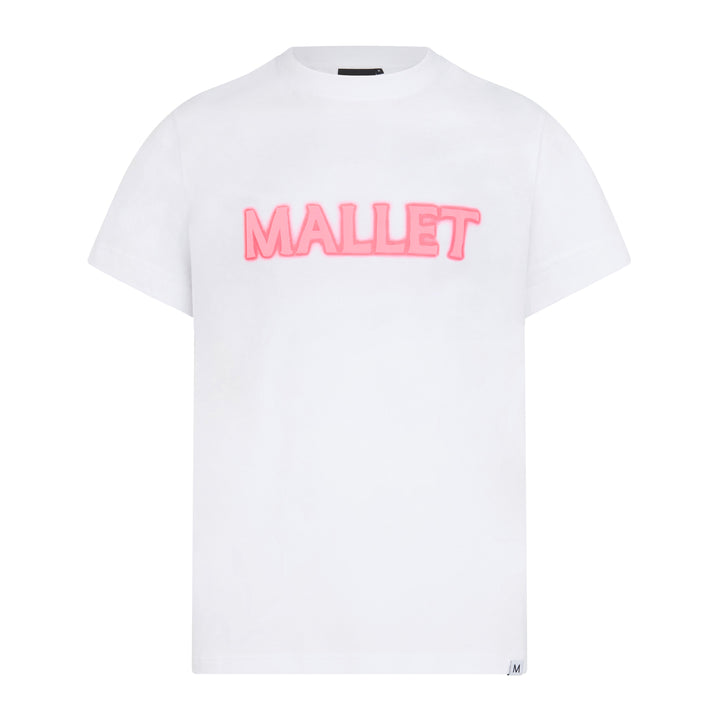 Spray Print Logo Tee - White Pink