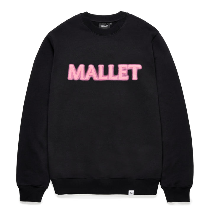 Spray Logo Crewneck Organic Black Pink