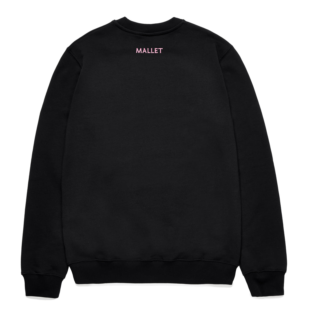 Spray Logo Crewneck Organic Black Pink